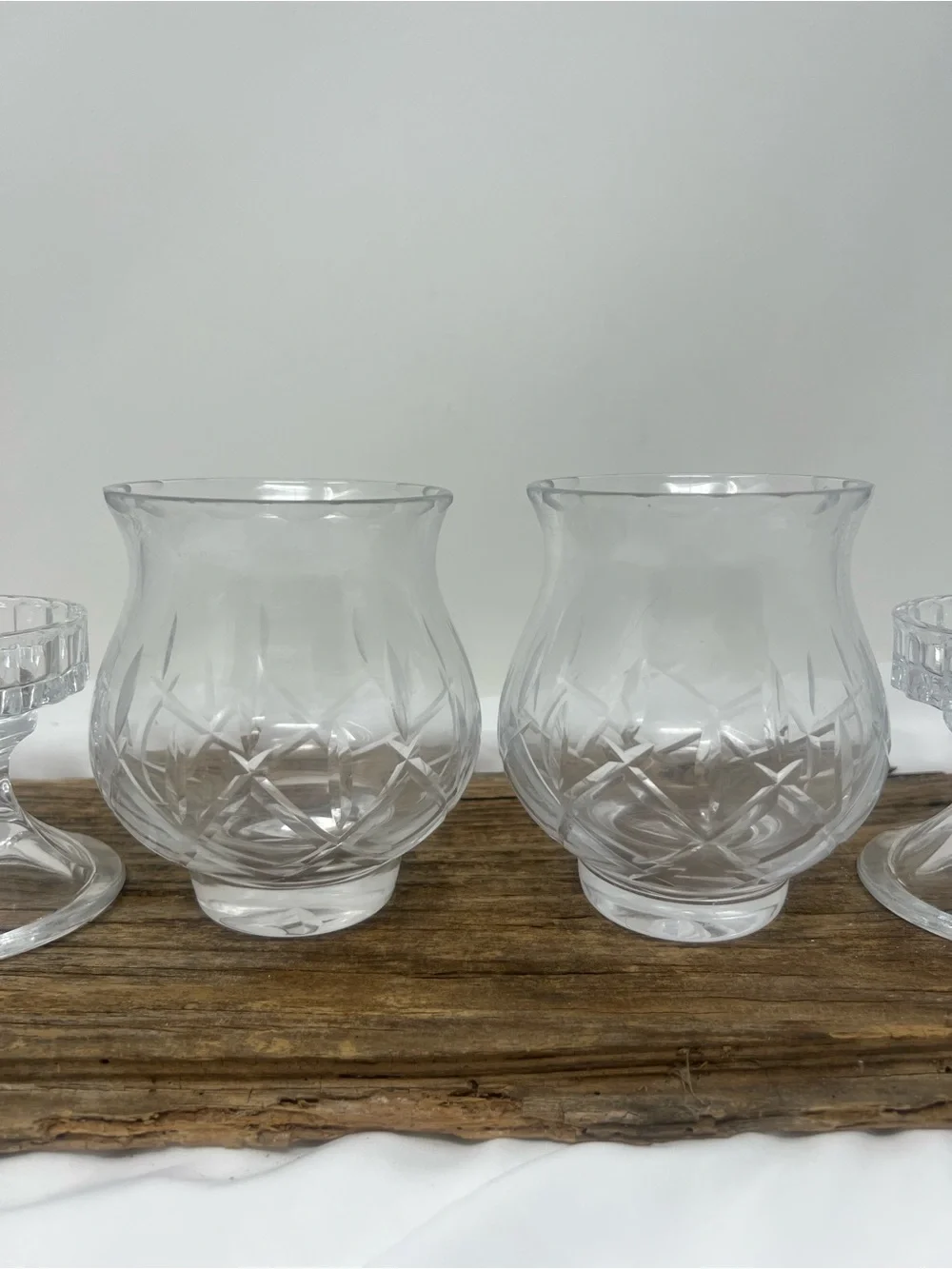 Vintage Pair of Gotham Lady Anne Hurricane Candle Holders
